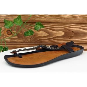 Lucky You Size‎ 7 M Black Thong Leather Women Sandal Shoes